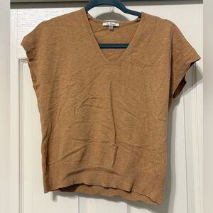 Chic V-Neck Short Sleeve Top in Brown - Super Soft Material